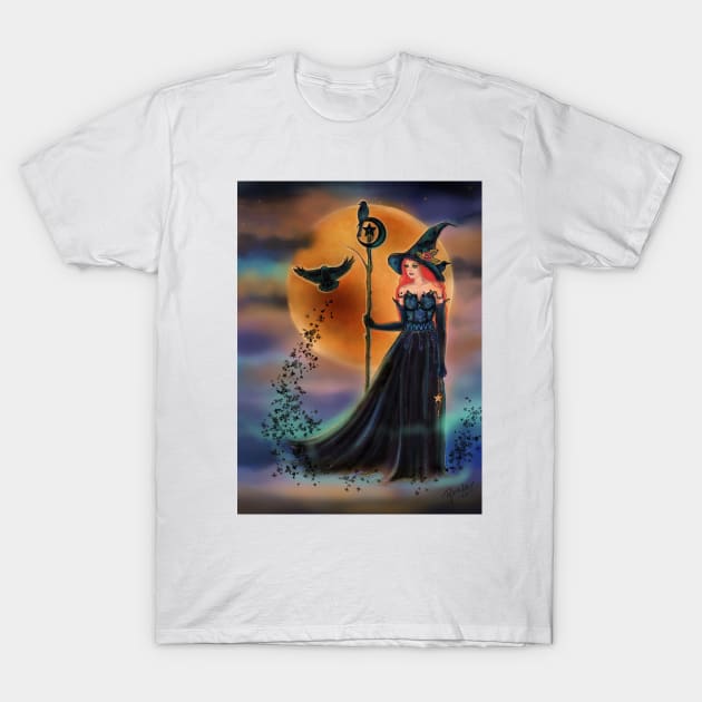 The witching hour Halloween witch by Renee Lavoie T-Shirt by ReneeLLavoie